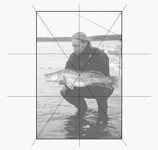 gedankliches Raster der Bildeinteilung, hochformat